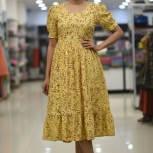 3001-Georgette | Puffed Sleeve | Frock