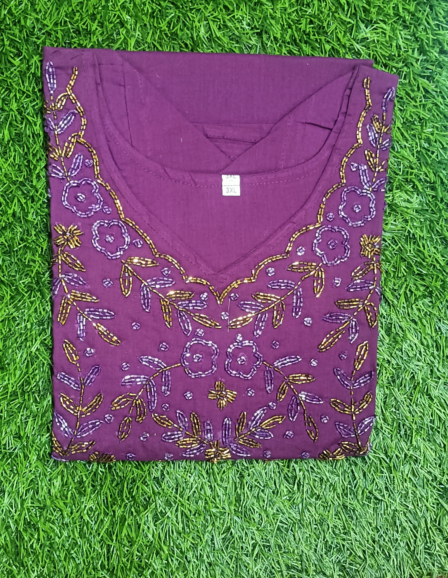 5006-Vatican | Heavy Aari Work | Side Slit Kurti With Lining