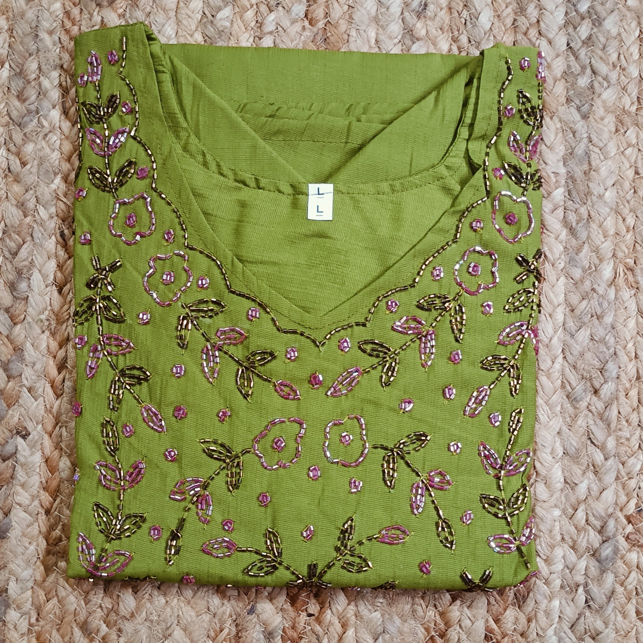 5003-Vatican | Heavy Aari Work | Side Slit Kurti With Lining - Image 3