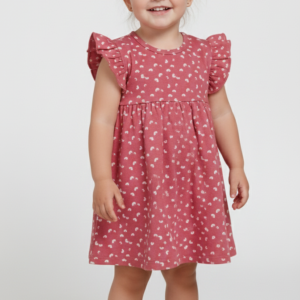 6006-Kids Frock | Cotton | Red
