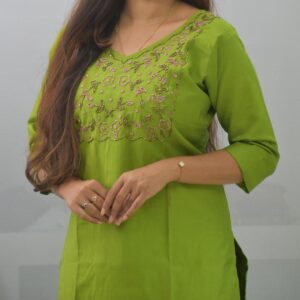 5003-Vatican | Heavy Aari Work | Side Slit Kurti With Lining