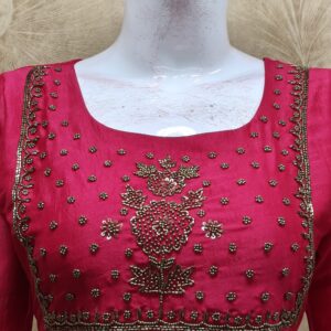 Vichithra Silk | Hand Ari Work Yoke Kurti