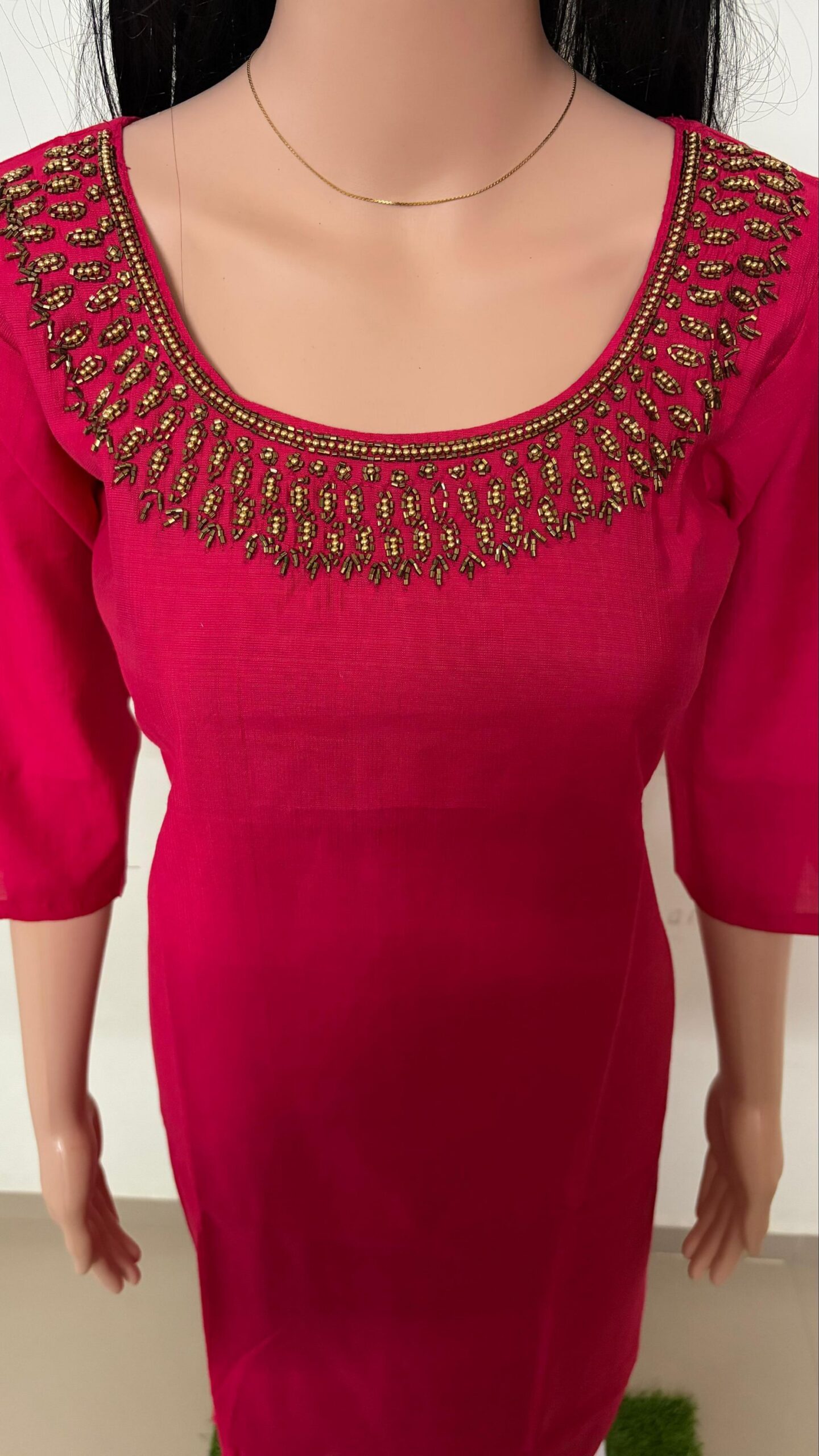 5024-Vatican | Hand Work Kurti | Vatican | Round Neck | Side Slit - Image 2