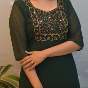 5036-Georgette | Heavy Hand Work Yoke Kurti