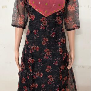 Anarkali | Premium organza net Embroidery kurti with a Soft Lining | Hand Work  Kurti