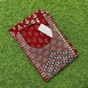 Avaasa Rayon Yoke Embroidery Kurti With Side Pocket