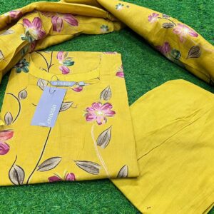Aavaasa Pure Cotton Salwar Set Side Open with Mobile Packet