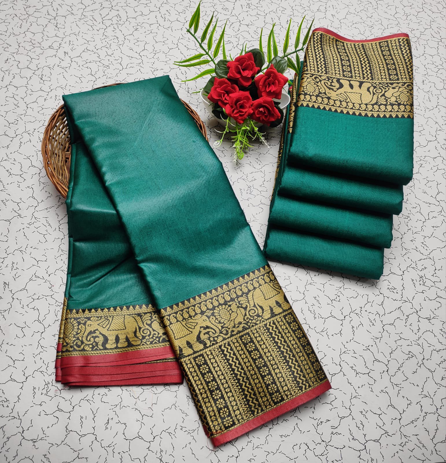 Wedding Narayanapet silk plain sarees - Image 2