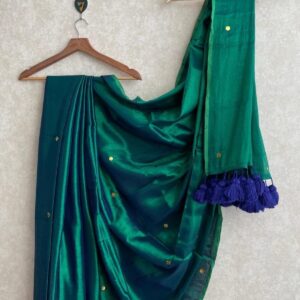 Premium Quality peacock color Raga Tissue Soft Silk Saree
