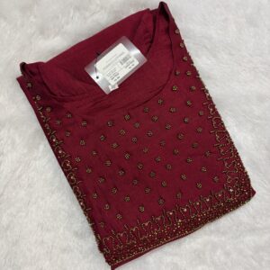 Vichithra Silk | Hand Ari Work Yoke Kurti Maroon