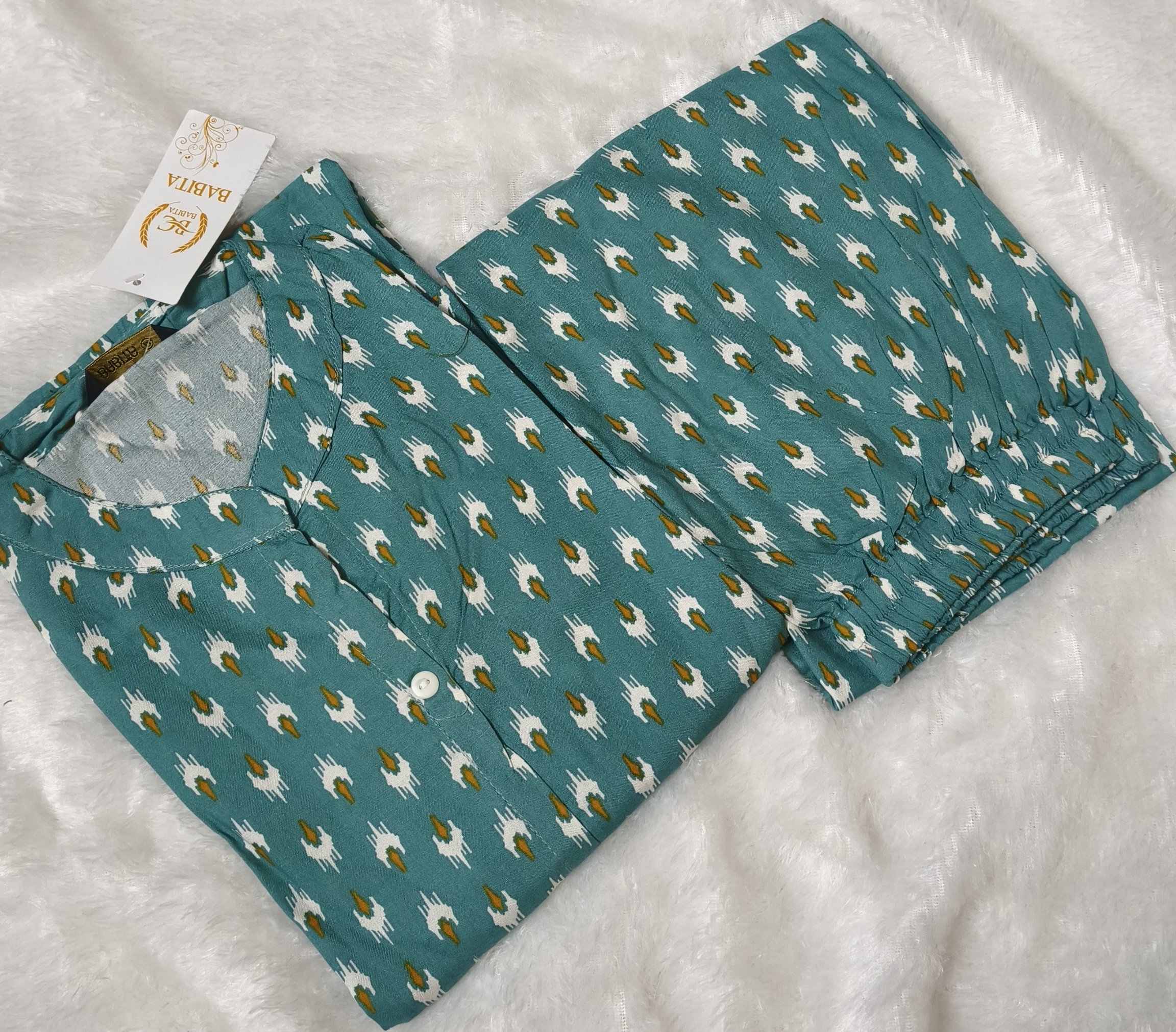 Babithaa ikat cotton Umbrella Co-ord with Mobile Packet