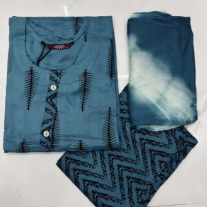 VR Branded Rayan Daily Wear kurti sets(Kurti/Pant/Duppata)