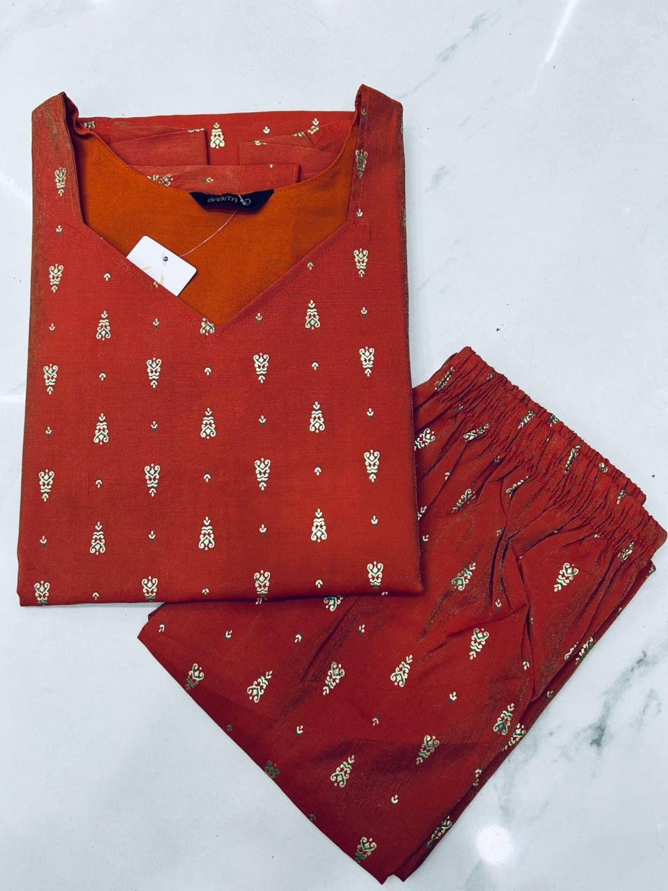 Babitha Rangoli Silk Co-ord Set Side Open with Mobile Packet