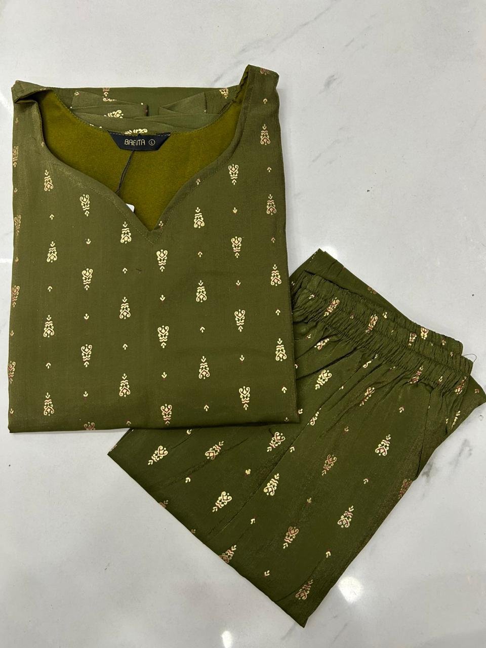 Babitha Rangoli Silk Co-ord Set Side Open with Mobile Packet